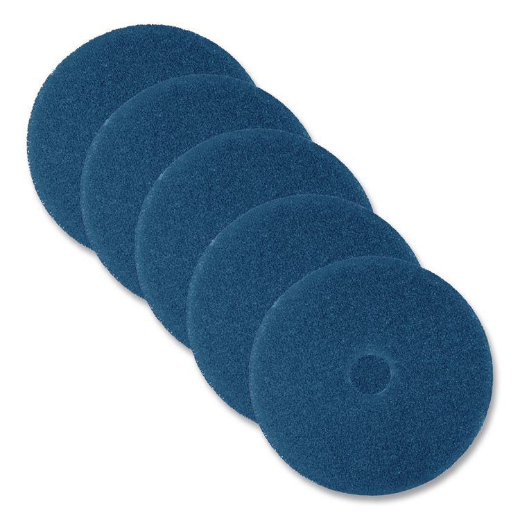 Low-Speed High Productivity 5300 Floor Pads, 14" Diameter, Blue, 5/Carton
