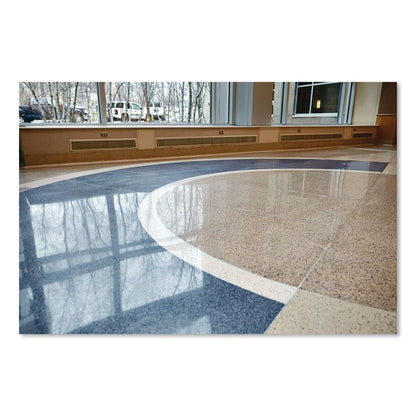Clean and Shine Pad, 19" Diameter, Brown/Yellow, 5/Carton