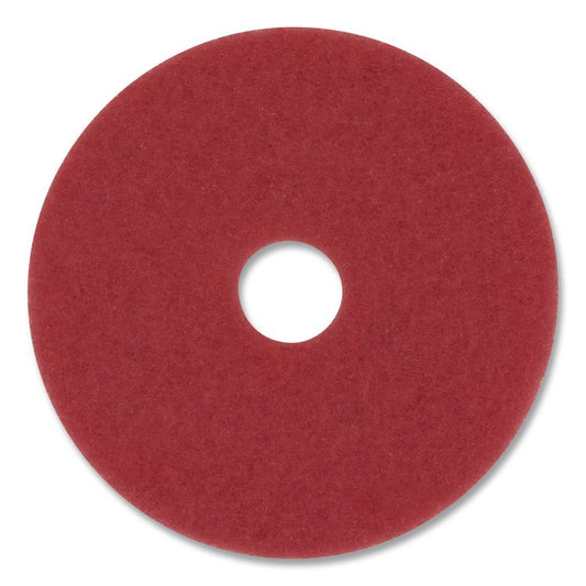 Low-Speed Buffer Floor Pads 5100, 20" Diameter, Red, 5/Carton