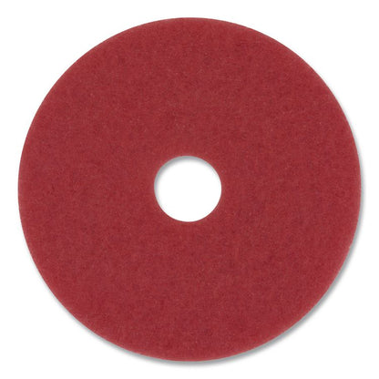 Low-Speed Buffer Floor Pads 5100, 14" Diameter, Red, 5/Carton