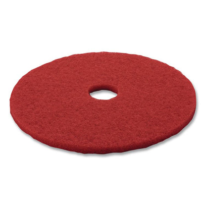 Low-Speed Buffer Floor Pads 5100, 17" Diameter, Red, 5/Carton