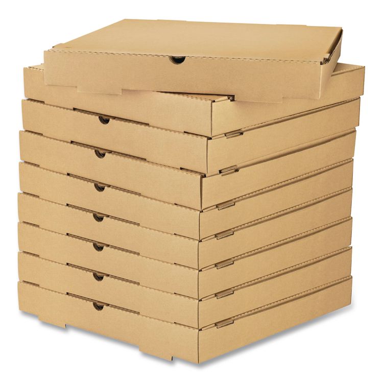 Corrugated Pizza Box, 16 x 16 x 2, Kraft, Cardboard, 50/Carton