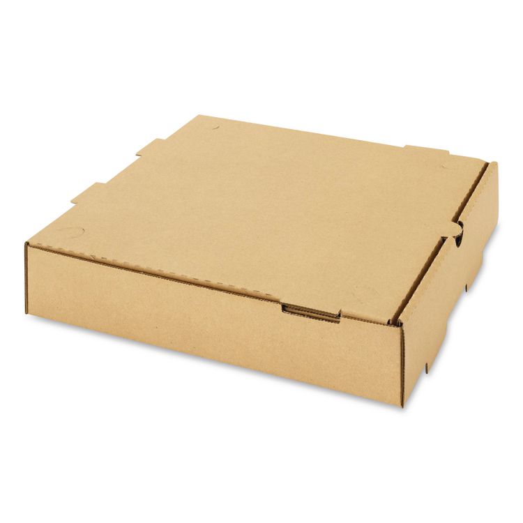 Corrugated Pizza Box, 10 x 10 x 2, Kraft, Cardboard, 50/Carton
