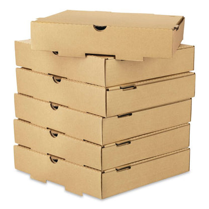 Corrugated Pizza Box, 10 x 10 x 2, Kraft, Cardboard, 50/Carton