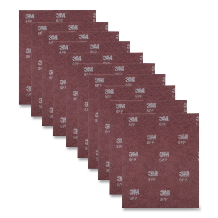 Surface Preparation Pad Sheets, 14 x 20, Maroon, 10/Carton