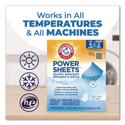 Laundry Detergent Sheets, Fresh Linen, 2/Pack, 115 Packs/Carton