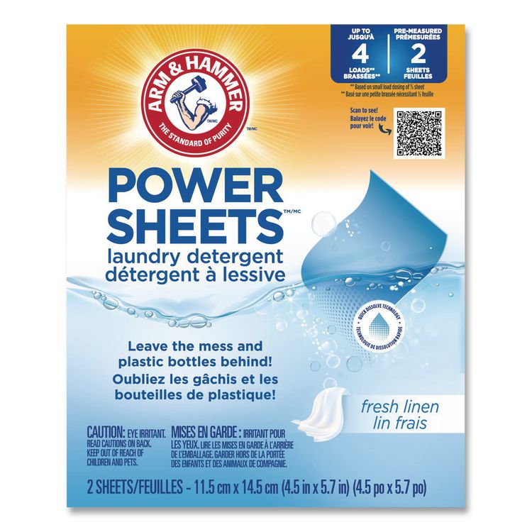 Laundry Detergent Sheets, Fresh Linen, 2/Pack, 115 Packs/Carton