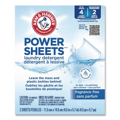 Laundry Detergent Sheets, Fragrance-Free, 2/Pack, 115 Packs/Carton