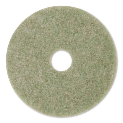 Low-Speed TopLine Autoscrubber Floor Pads 5000, 20" Diameter, Green/Amber, 5/Carton