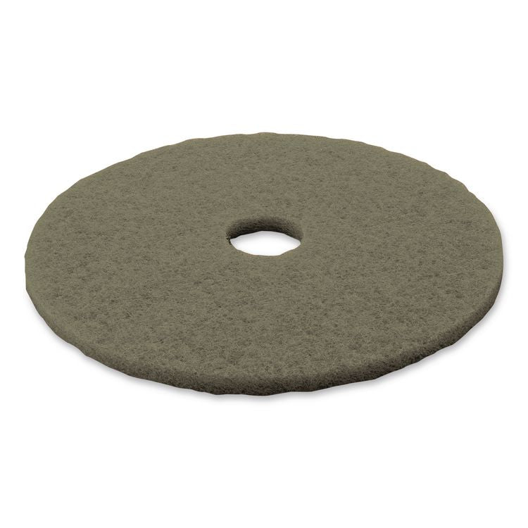Low-Speed TopLine Autoscrubber Floor Pads 5000, 20" Diameter, Green/Amber, 5/Carton