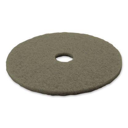 Low-Speed TopLine Autoscrubber Floor Pads 5000, 20" Diameter, Green/Amber, 5/Carton