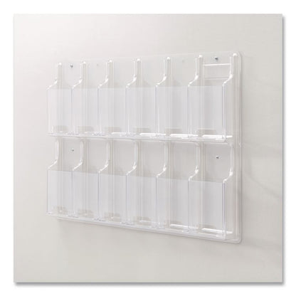 Reveal Clear Literature Displays, 12 Compartments, 30w x 2d x 20.25h, Clear