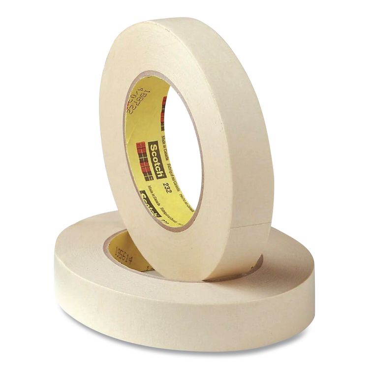 High-Performance Masking Tape 232, 3" Core, 24 mm x 55 m, Tan