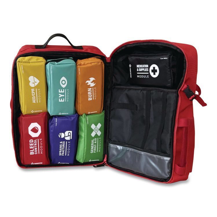 Trauma Backpack, without AED, Standard, 6 Pieces, Fabric Case