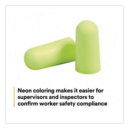 E-A-Rsoft Yellow Neons Soft Foam Earplugs, 33 dB NRR, One Size Fits Most, Yellow Bullet Plugs, 200 Pairs/Box