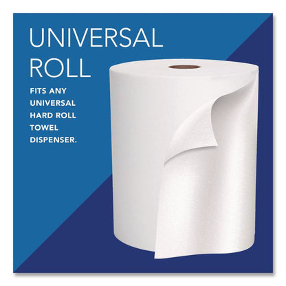 Essential High Capacity Hard Roll Towels for Business, Absorbency Pockets, 1-Ply, 8" x 950 ft, 1.75" Core, White, 6 Rolls/CT
