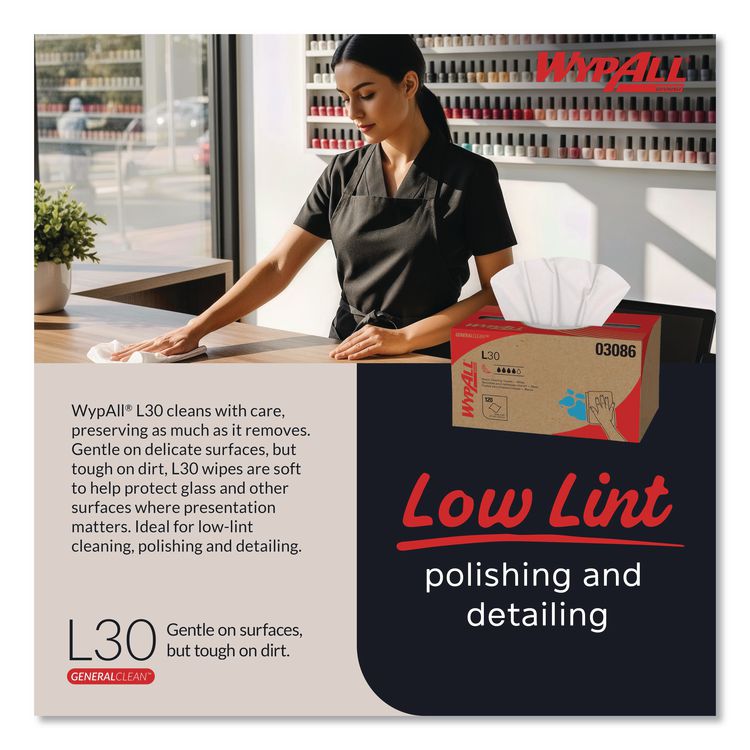 L30 Towels, POP-UP Box, 10 x 9.8, White, 120/Box, 10 Boxes/Carton