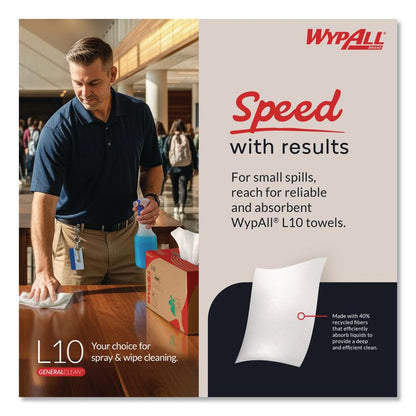 L10 Windshield Towels, Banded, 2-Ply, 9.38 x 10.25, Light Blue, 140/Pack, 16 Packs/Carton