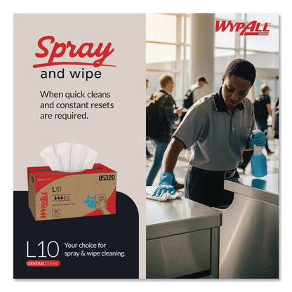 L10 Towels, POP-UP Box, 1-Ply, 9 x 10.5, White, 125/Box, 18 Boxes/Carton
