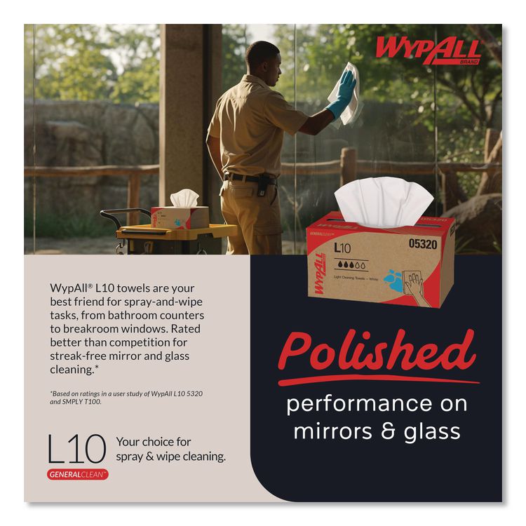 L10 Towels, POP-UP Box, 1-Ply, 9 x 10.5, White, 125/Box, 18 Boxes/Carton