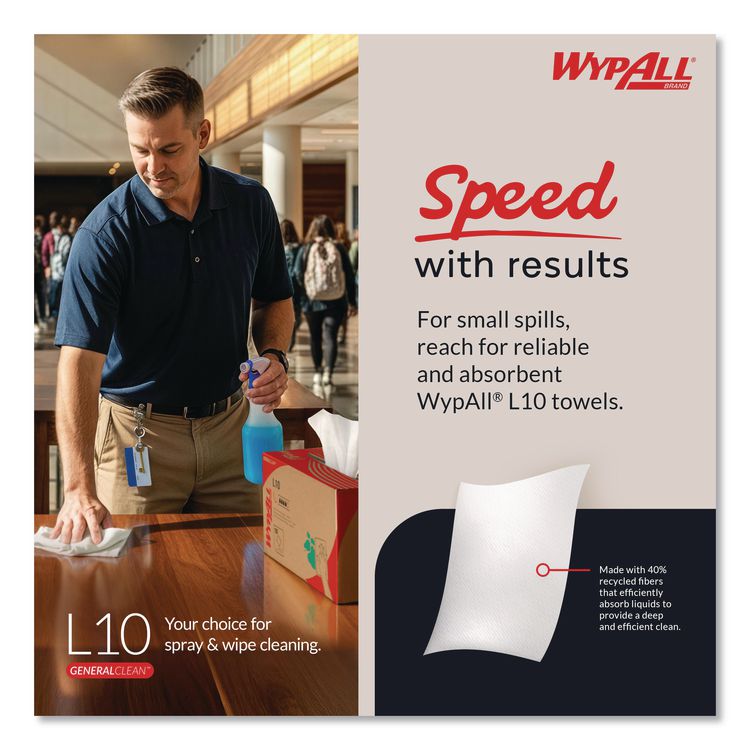 L10 Towels, POP-UP Box, 1-Ply, 9 x 10.5, White, 125/Box, 18 Boxes/Carton
