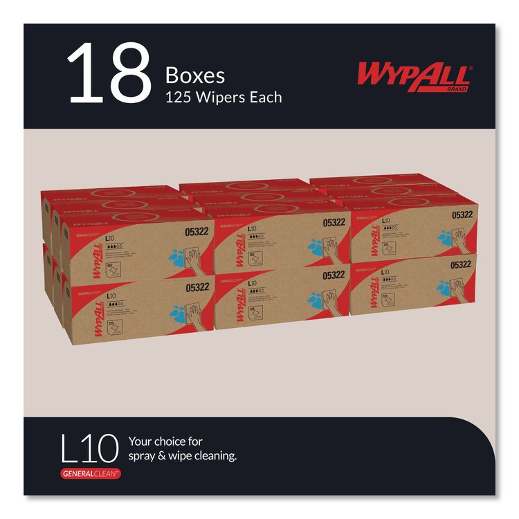 L10 Towels POP-UP Box, 1-Ply, 12 x 10.25, White, 125/Box, 18 Boxes/Carton