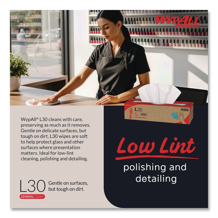 L30 Towels, POP-UP Box, 16.4 x 9.8, White, 100/Box, 8 Boxes/Carton