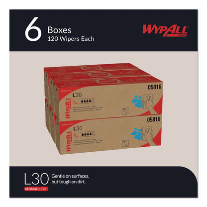 L30 Towels, POP-UP Box, 9.8 x 16.4, White, 120/Box, 6 Boxes/Carton
