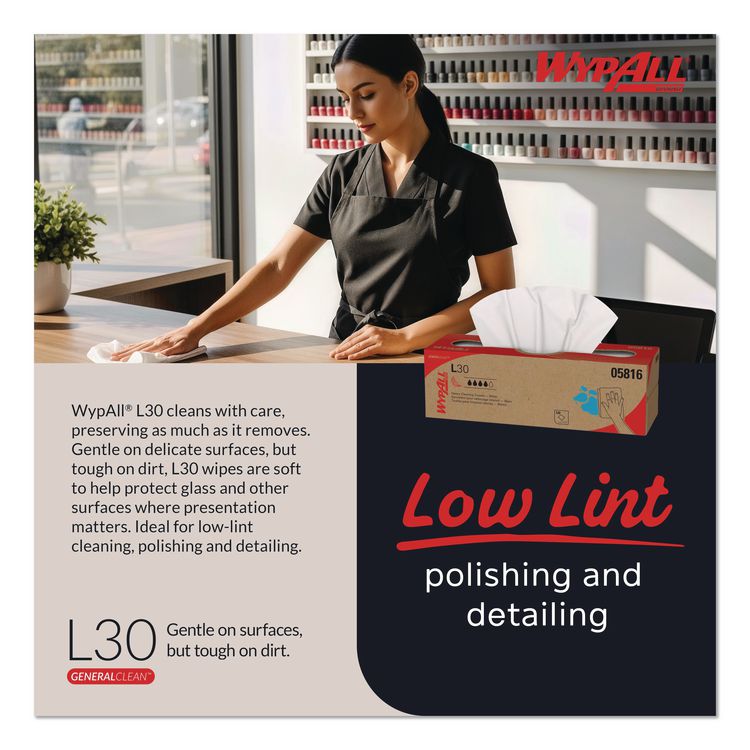 L30 Towels, POP-UP Box, 9.8 x 16.4, White, 120/Box, 6 Boxes/Carton