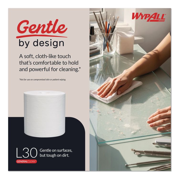 L30 Towels, Center-Pull Roll, 9.8 x 15.2, White, 300/Roll, 2 Rolls/Carton