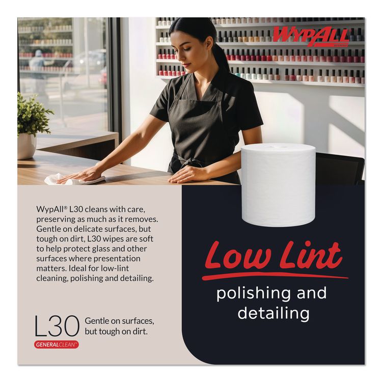 L30 Towels, Center-Pull Roll, 9.8 x 15.2, White, 300/Roll, 2 Rolls/Carton