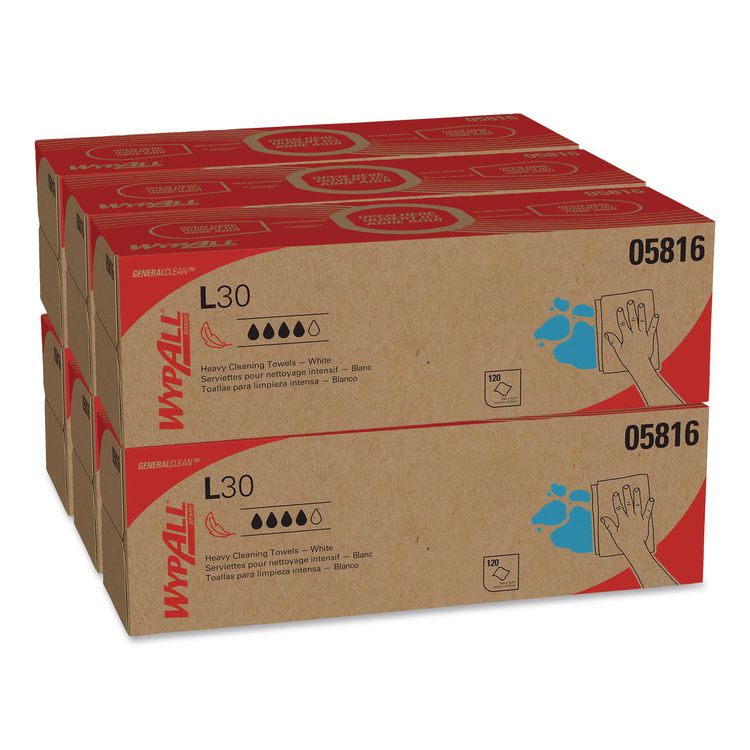 L30 Towels, POP-UP Box, 9.8 x 16.4, White, 120/Box, 6 Boxes/Carton