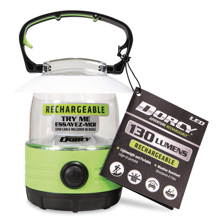 Rechargeable Area Table Lantern, Rechargeable Lithium Ion Battery (Included), Green