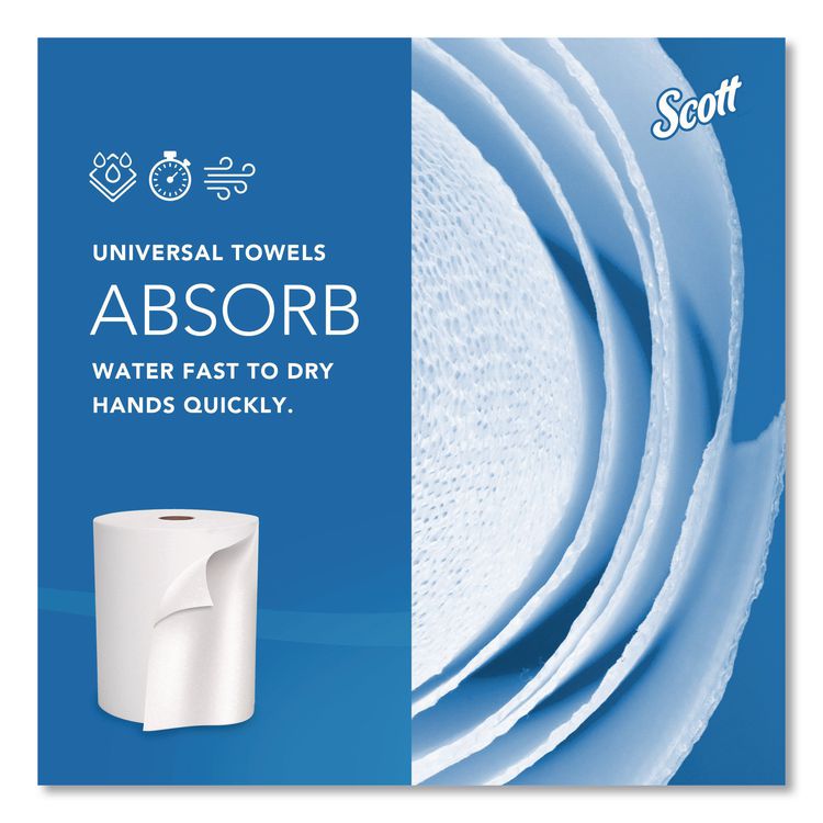 Essential High Capacity Hard Roll Towels for Business, Absorbency Pockets, 1-Ply, 8" x 950 ft, 1.75" Core, White, 6 Rolls/CT