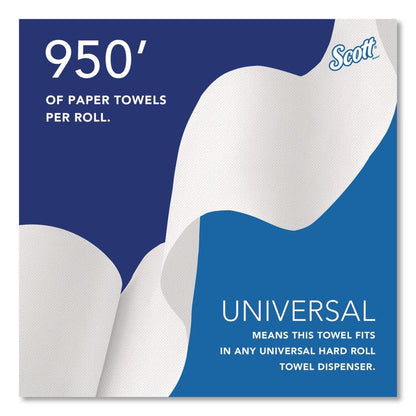Essential High Capacity Hard Roll Towels for Business, Absorbency Pockets, 1-Ply, 8" x 950 ft, 1.75" Core, White, 6 Rolls/CT