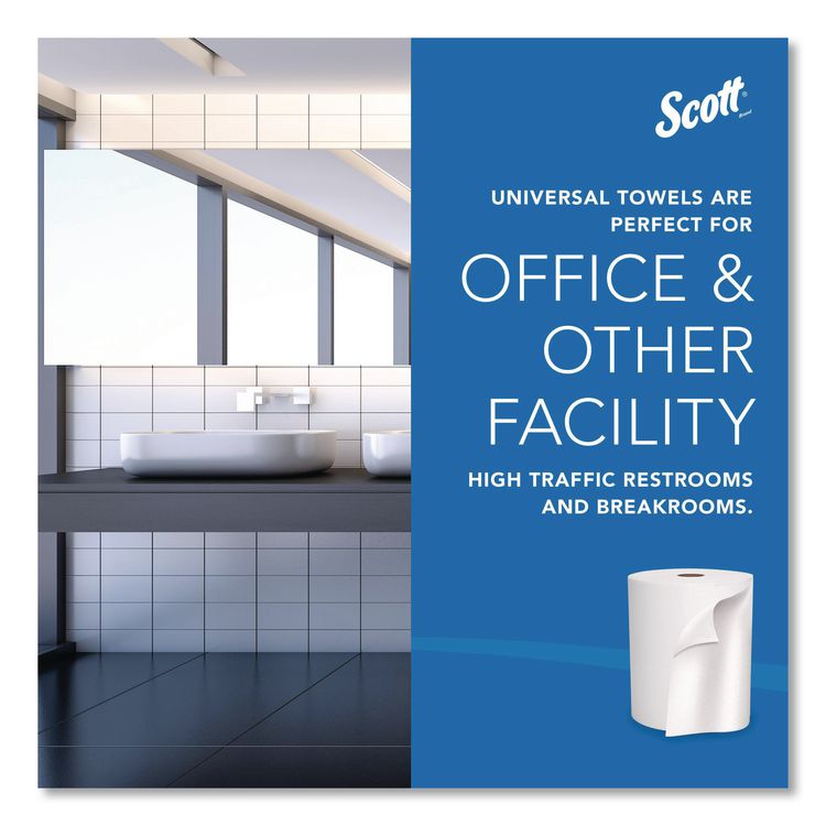 Essential High Capacity Hard Roll Towels for Business, Absorbency Pockets, 1-Ply, 8" x 950 ft, 1.75" Core, White, 6 Rolls/CT