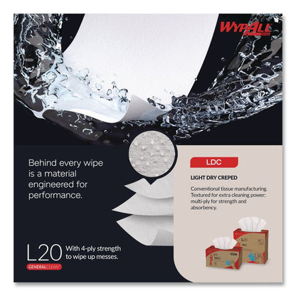 L20 Towels, BRAG Box, 11.1 x 16.8, Unscented, White, 176/Box
