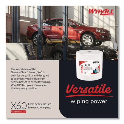 General Clean X60 Cloths, Jumbo Roll, 12.2 x 12.4, White, 1,100/Roll