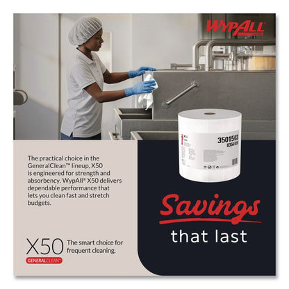 GeneralClean X50 Cloths, Jumbo Roll, 13.4 x 9.8, White, 1,100/Roll