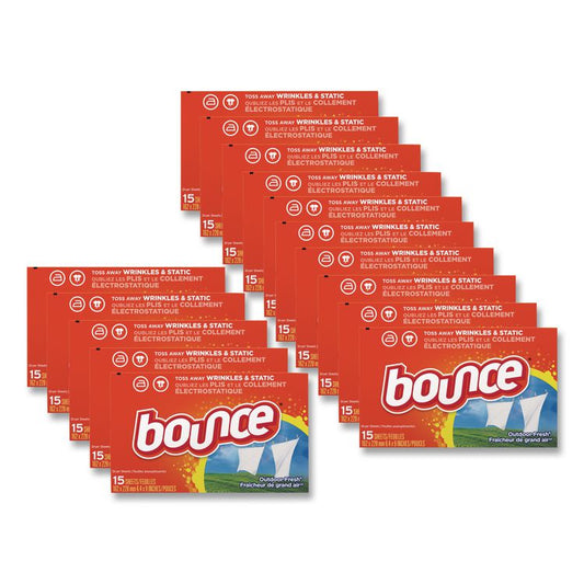 Fabric Softener Sheets, Outdoor Fresh Scent, 15 Sheets/Box, 15 Box/Carton