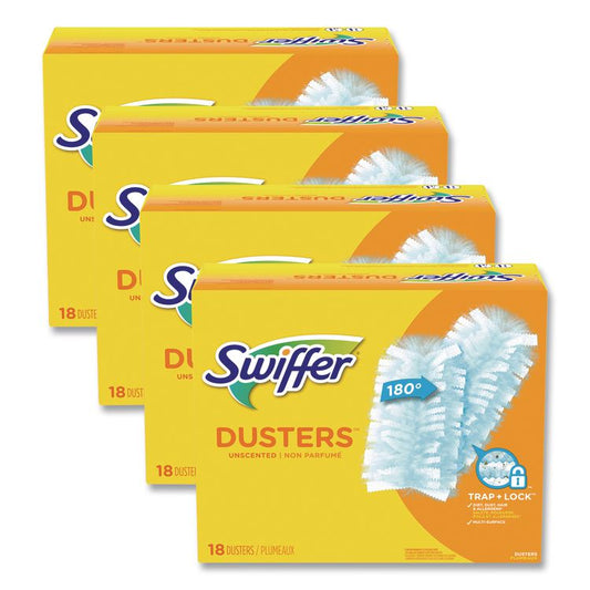Dusters Refill, Dust Lock Fiber, 2" x 6", Light Blue, 18/Box, 4 Boxes/Carton