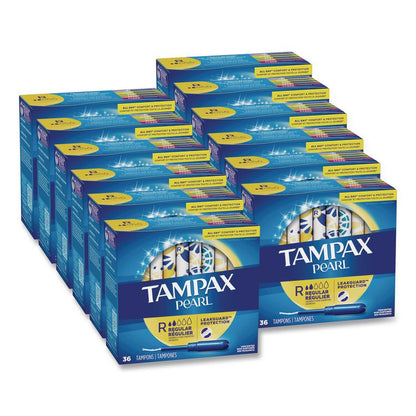 Pearl Tampons, Regular Absorbency, 36/Box, 12 Boxex/Carton