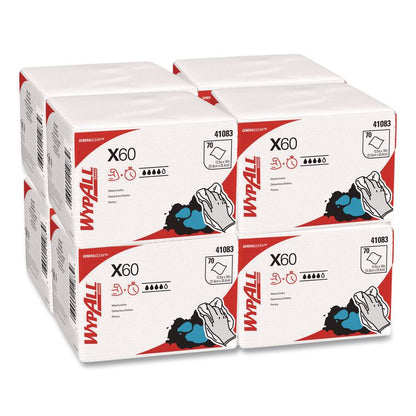 General Clean X60 Cloths, 1/4 Fold, 12.5 x 10, White, 70/Pack, 8 Packs/Carton