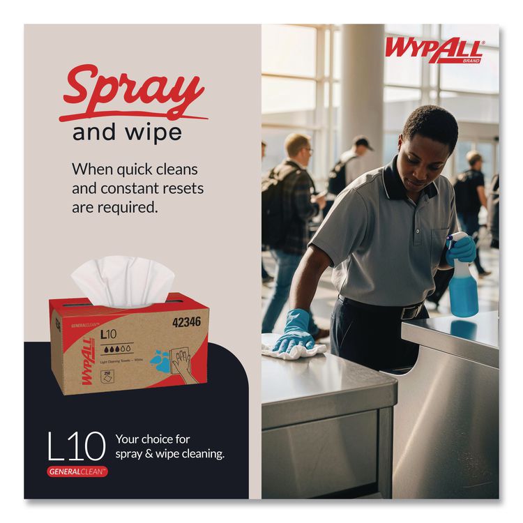 L10 Towels, POP-UP Box, 1-Ply, 10.25 x 9, White, 250/Box, 24 Boxes/Carton