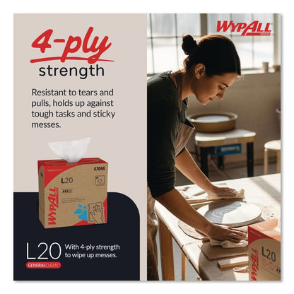 L20 Towels, POP-UP Box, 4-Ply, 9.1 x 16.8, Unscented, White, 88/Box, 10 Boxes/Carton