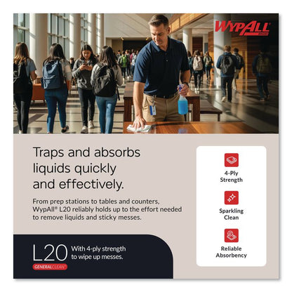 L20 Towels, POP-UP Box, 4-Ply, 9.1 x 16.8, Unscented, White, 88/Box, 10 Boxes/Carton