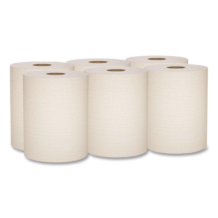 Essential 100% Recycled Fiber Hard Roll Towel, 1-Ply, 8" x 800 ft, 1.5" Core, Brown, 6 Rolls/Carton