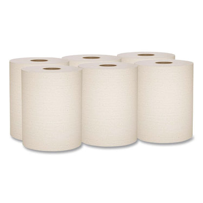 Essential 100% Recycled Fiber Hard Roll Towel, 1-Ply, 8" x 800 ft, 1.5" Core, Brown, 6 Rolls/Carton
