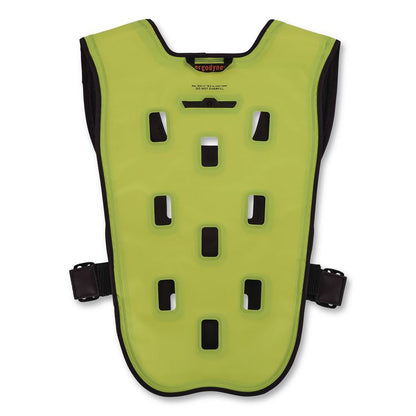 Chill-Its 6684 Dry Evaporative Cooling Vest - Elastic Waist, Polyester/Polyurethane, X-Small, Lime