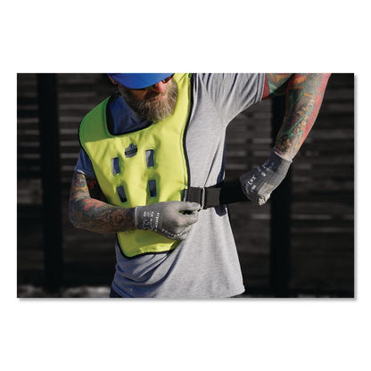 Chill-Its 6684 Dry Evaporative Cooling Vest - Elastic Waist, Polyester/Polyurethane, X-Small, Lime